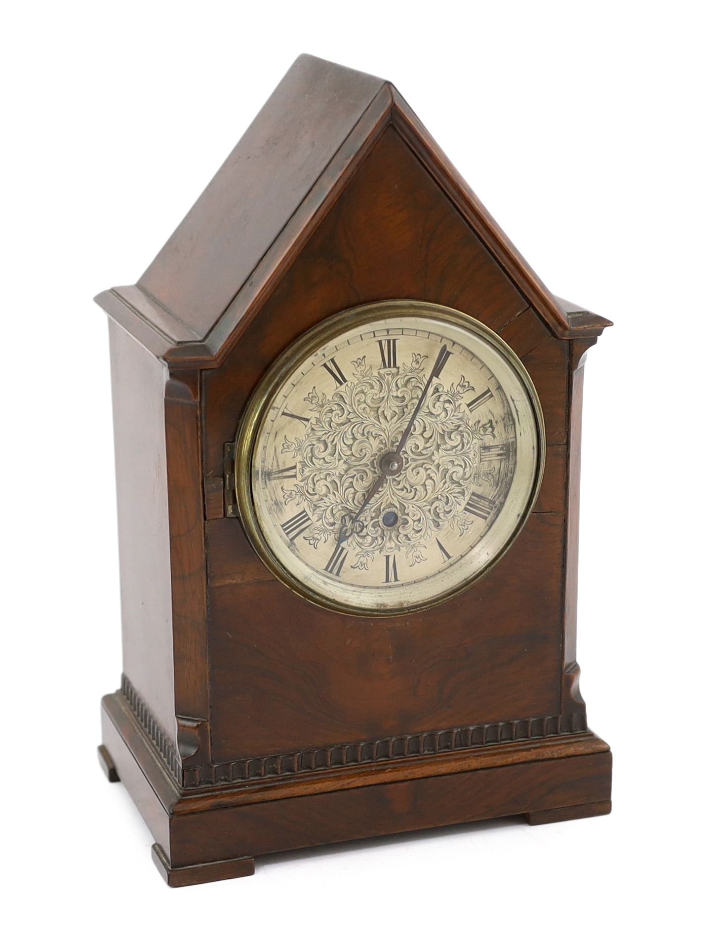 An early Victorian mahogany mantel timepiece